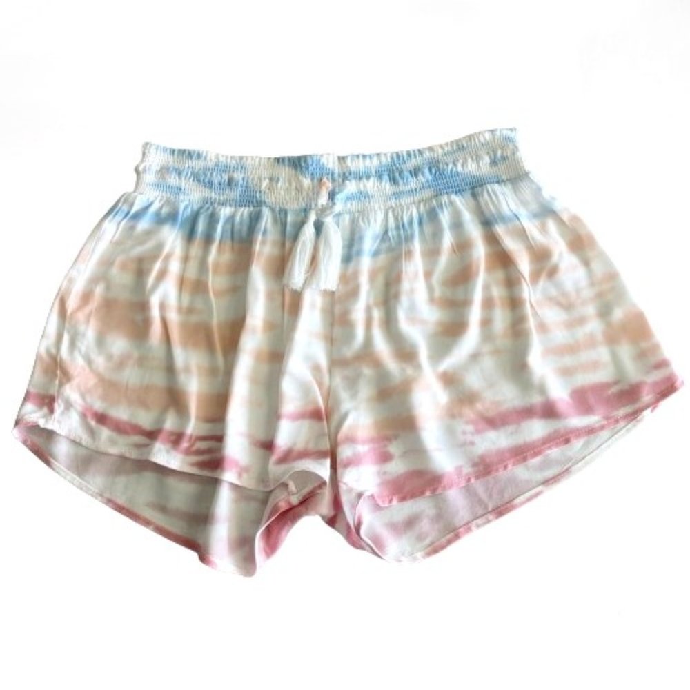 Ocean Drive Lightweight Pink and Blue Tie-Dye Style Shorts - Women's Medium